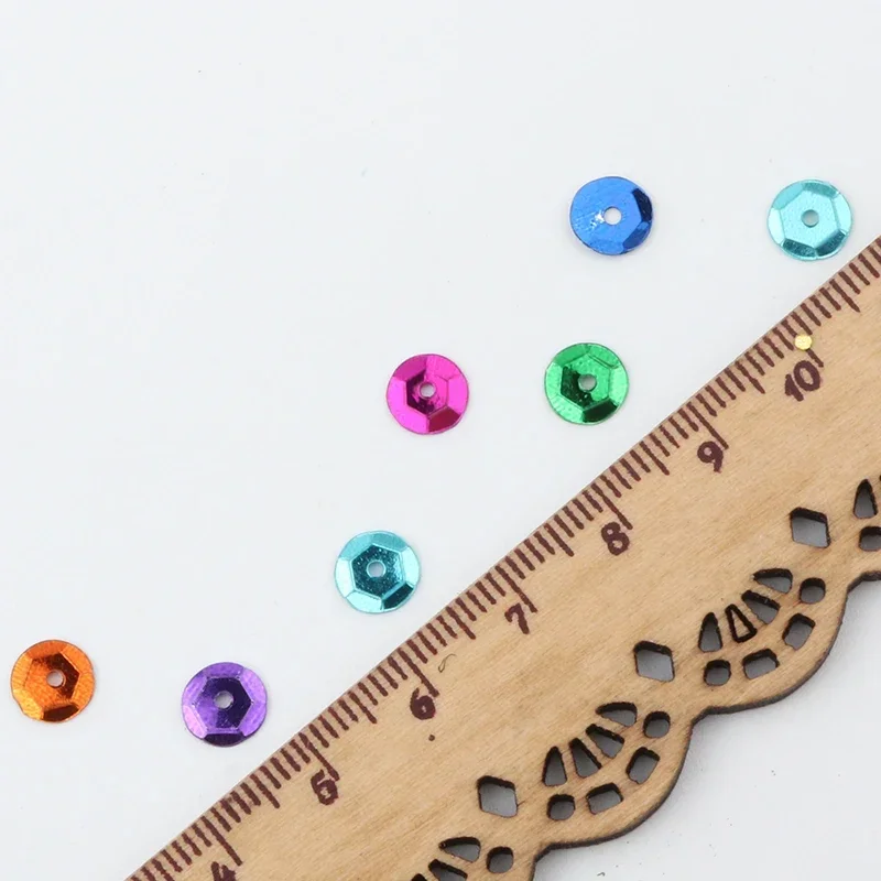 Cup Sequin 4mm 5mm 6mm PVC Cup Round Loose Sequins Paillettes Sewing Wedding Crafts Women Garments Accessories Lentejuelas
