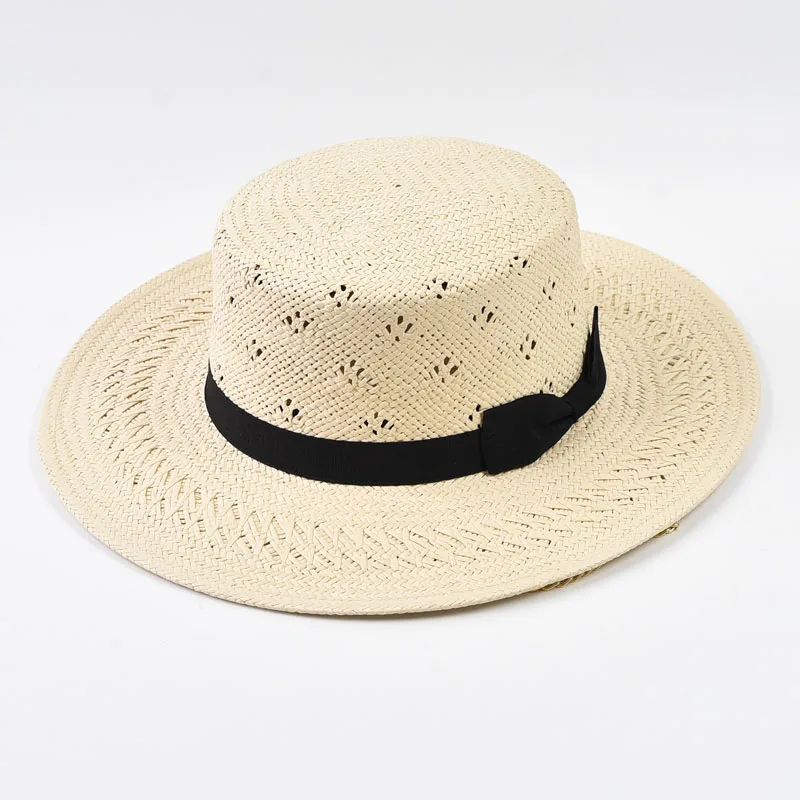 

Летние соломенные шляпы для женщин, 100% солома, с лентами, элегантные, для вечеринок, путешествий, пляжа, от солнца, Chapeau Femme