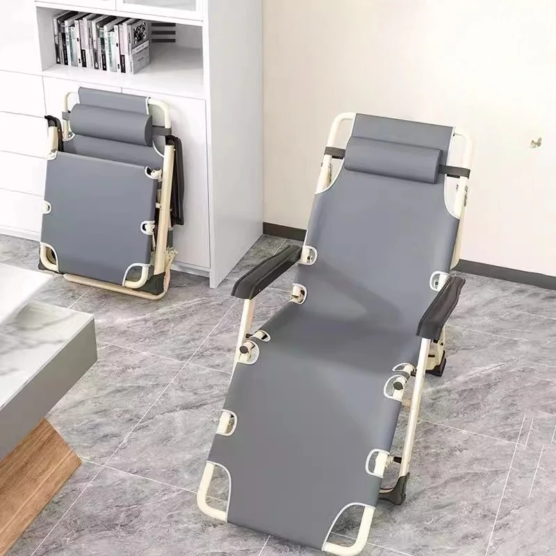

Folding Recliner Chair for Office Nap Portable Lounge Bed Home Balcony Adjustable Leisure Chair Lightweight Relaxation Chair