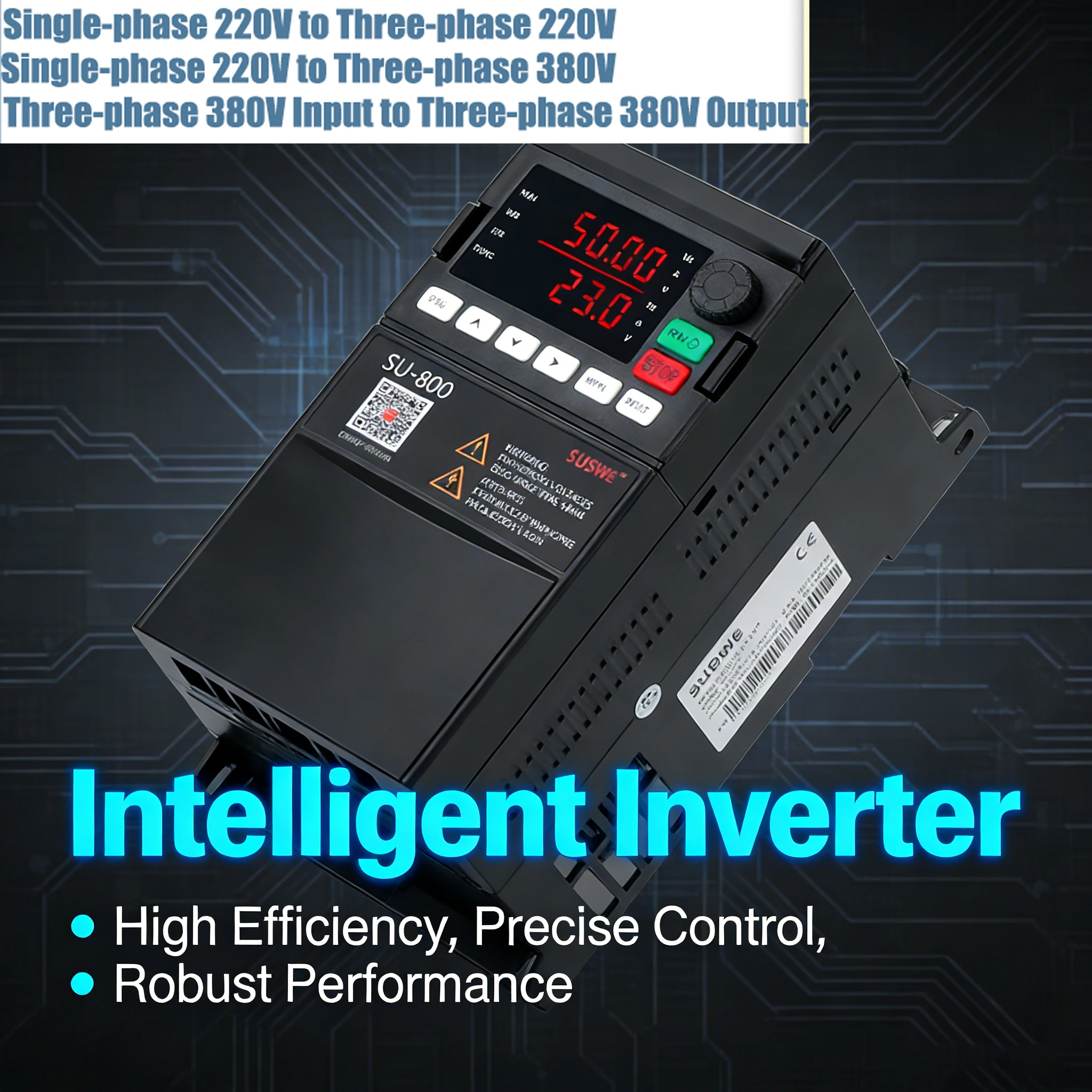 VFD SU 800 0.75KW1.5KW2.2KW5.5KW7.5KW High-performance Vector Type Frequency Converter Three-phase Motor Frequency Converter DIY