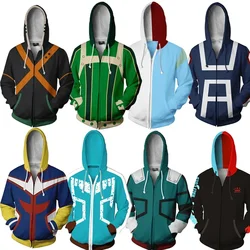 Anime Boku No/My Hero Academia Cosplay Costumes Men Women Hoodies Sweatshirts Bakugou Todoroki Shoto Zipper Jacket Coat