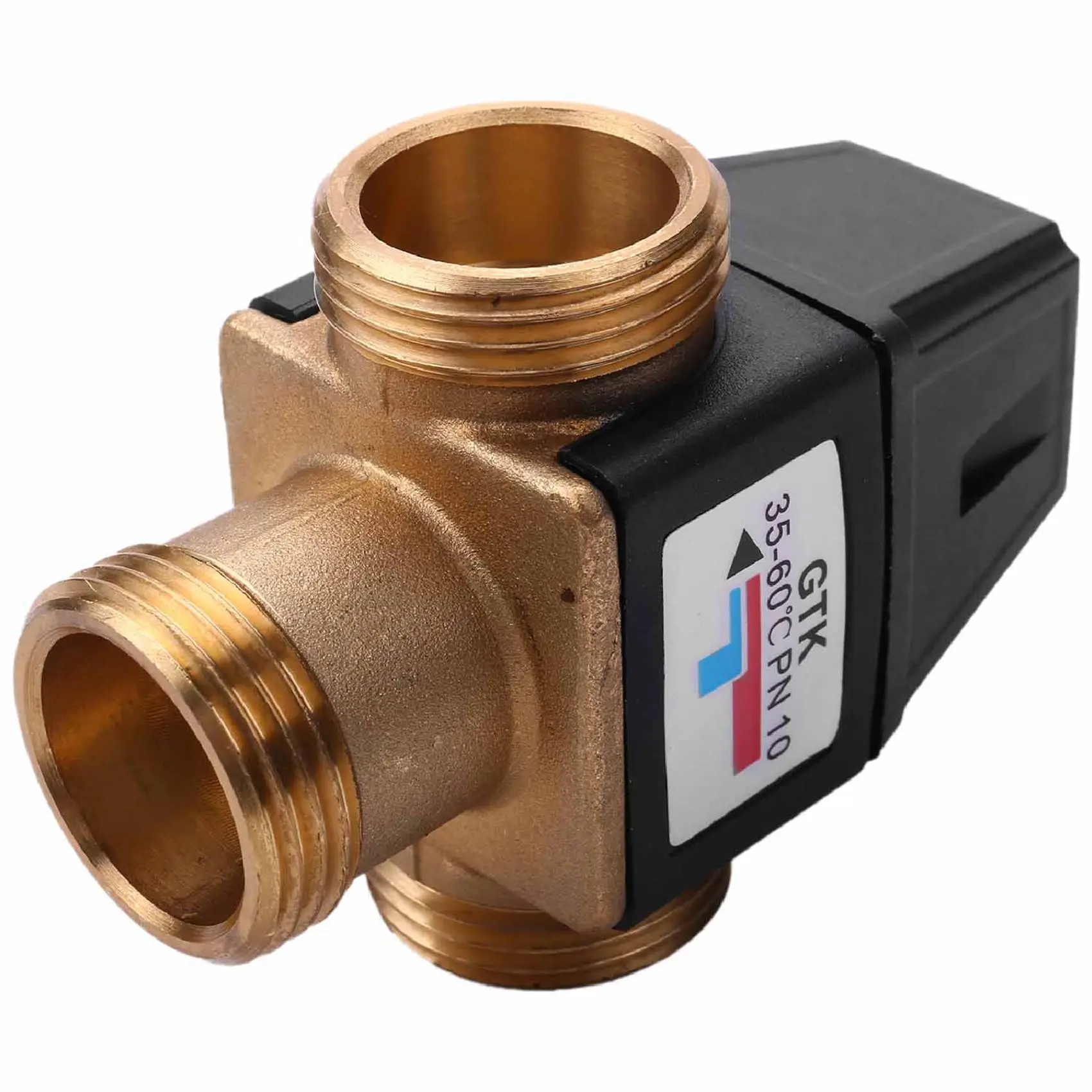 1ชิ้น3ทาง DN25วาล์วผสมทองเหลืองเกลียวภายนอกวาล์วควบคุมอุณหภูมิเครื่องทำน้ำอุ่นพลังงานแสงอาทิตย์