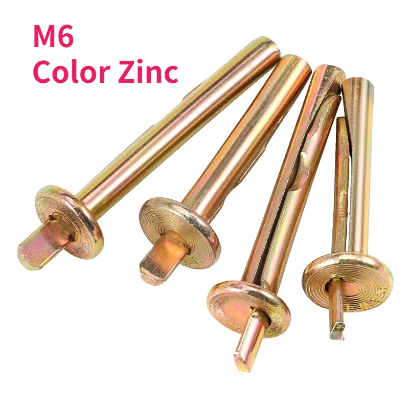 M6 Color Zinc Carbon Steel Hammer Drive Rivet Percussion Expansion Nail Screws for Cement Wall Hollow Brick Special Ceiling