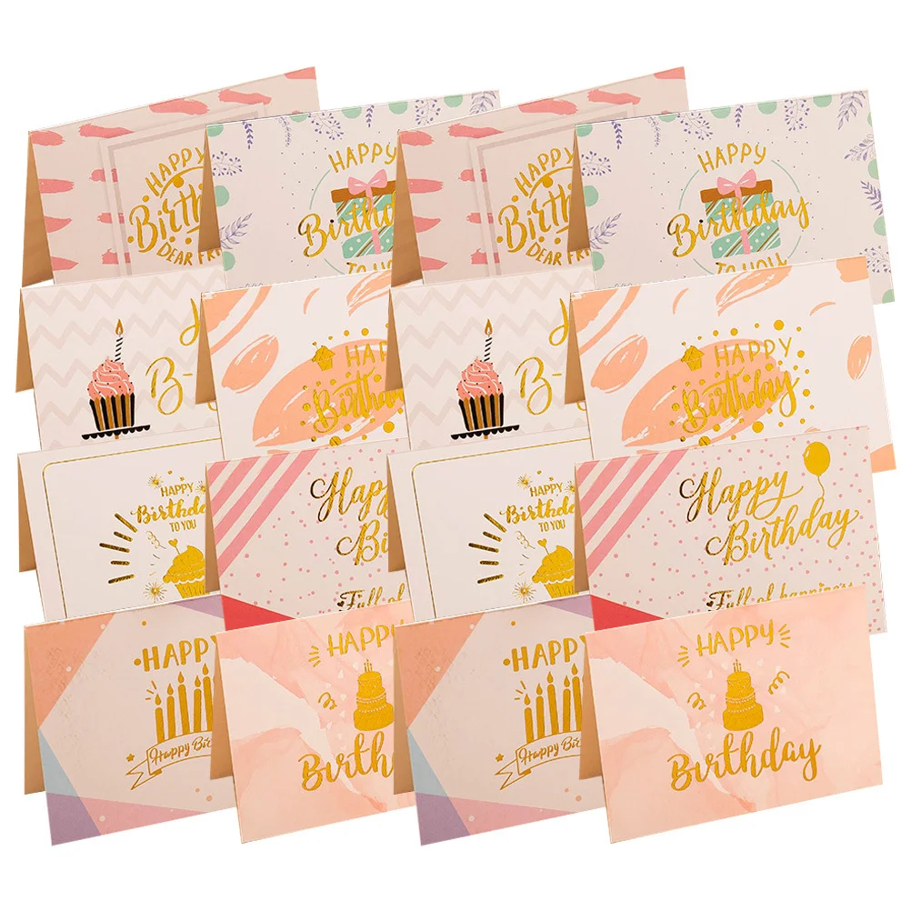 

80pcs Cards For Women Happy Birthday Dad Greeting Card Bulk Birthday Blessing Paper Card Party Favors Envelope Included