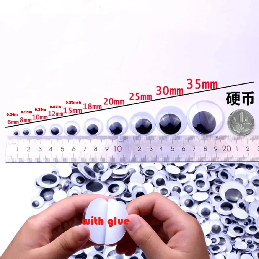 عين دمية سوداء ذاتية اللصق باروكة ، محاكاة متحركة ، مقلة عين حيوانات كرتونية ، لوازم مشغولات يدوية ، أطفال رياض الأطفال #5