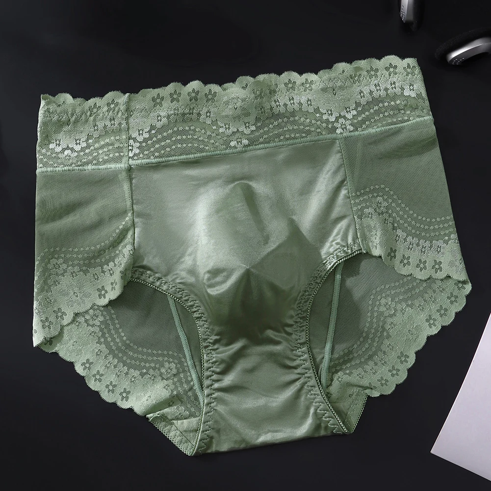 Men Lace Thin Seamless Ice Silk Briefs Underwear 3D Bulge Pouch Low Waist Pantie Breathable Underwear Smooth Luxury Elegant Thin