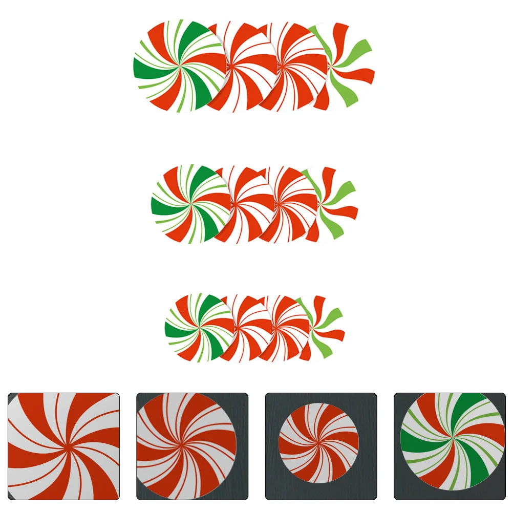 

12Pcs Christmas Wall Sticker Candy Floor Decal Removable Self-Adhesive PVC Decoration for Living Room Bedroom Window Home