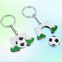 Movable Football Field Keychain Charms Soccer Lovers Gift Sports Souvenir Fashion Key Rings Pendant Accessories