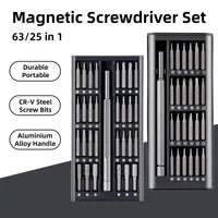 25 IN 1 Magnetic Screwdriver Set 63in1 Screw Driver Precision Kit Bits Xiaomi Iphone Computer Small Tri Wing Torx Repair Tools