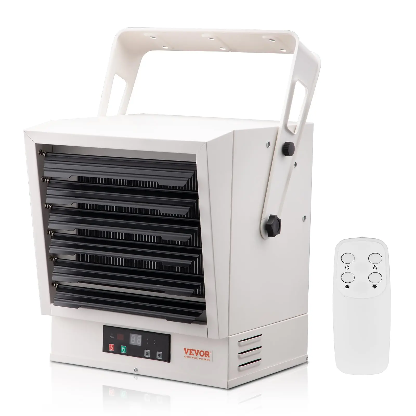 Electric Garage Heater, 10000 Watt Digital Fan Forced Wall Ceiling Mount Shop Heater, Remote Control, Overheat