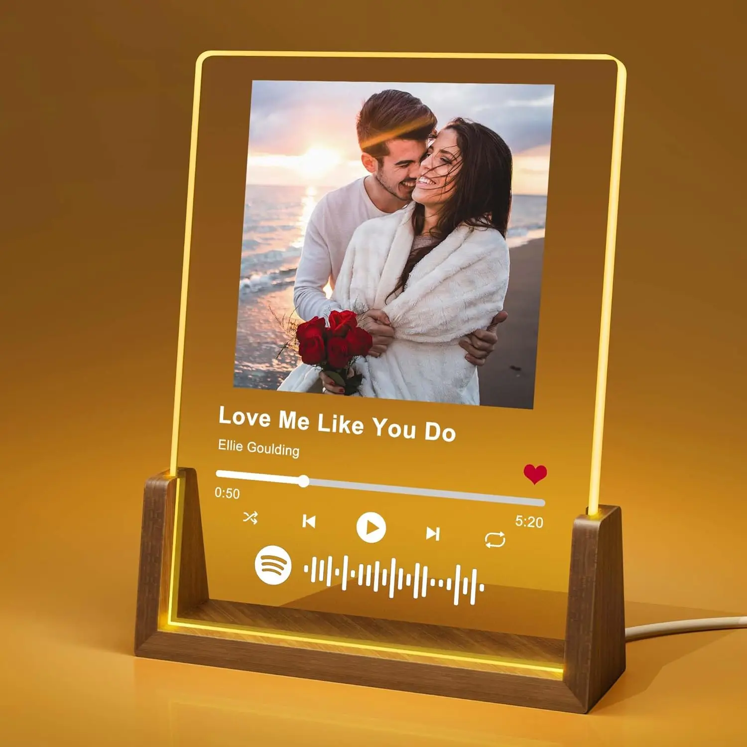 Табличка Spotify на заказ, подарки, персонализированная акриловая музыкальная табличка с фотографией, подарки для пары для подруги, парня, ореховая рамка