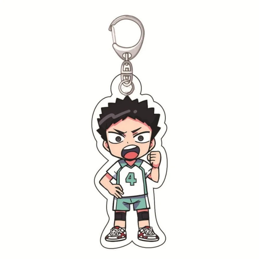 10 قطعة أنيمي Haikyuu سلسلة مفاتيح مصنوعة من الأكريليك Kageyama Tobio Hinata Shoyo حلقة رئيسية على ظهره حلية مزدوجة الوجهين طباعة ميرش هدية لمحبي