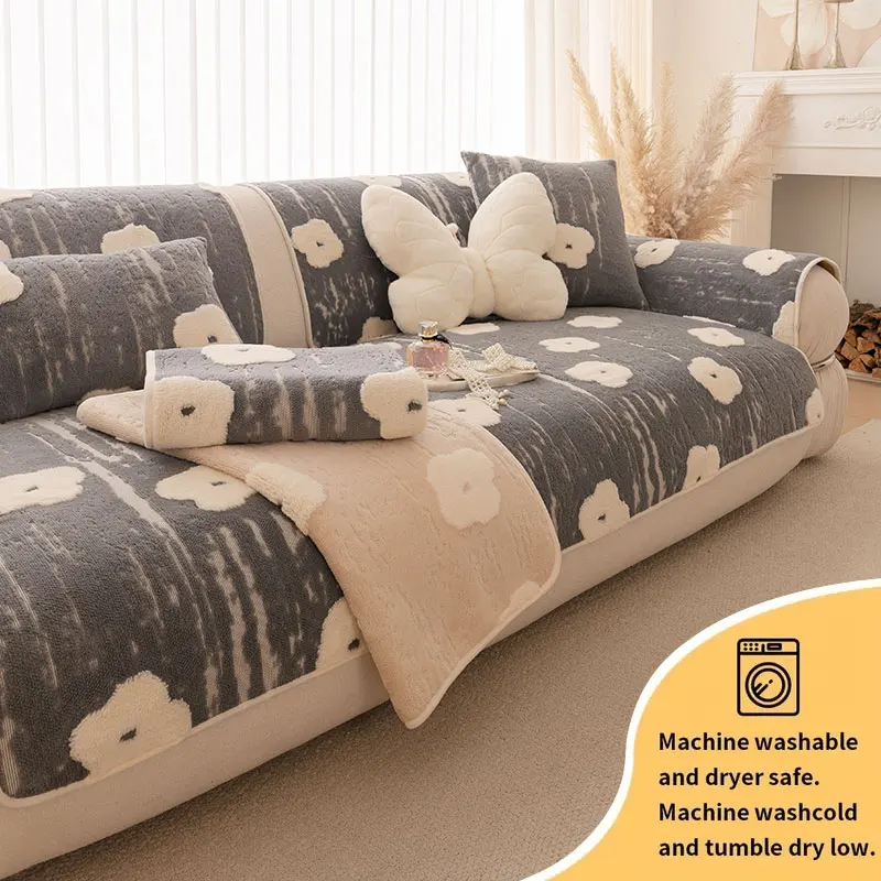 

1PC-High quality shu mianrong sofa cushion, warm and soft anti slip sofa cushion, winter sofa cushion