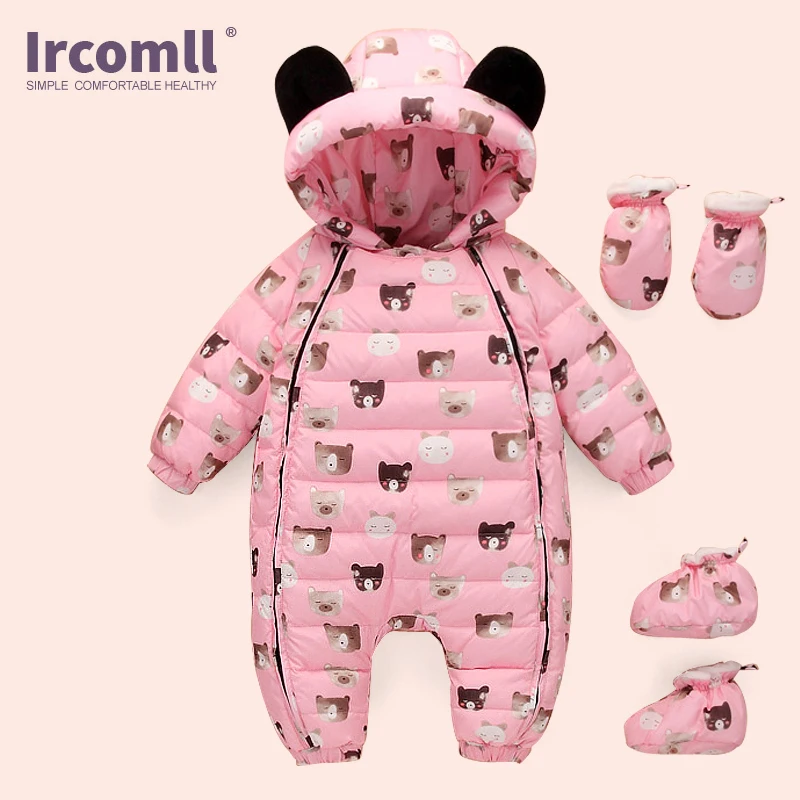 New Year Baby Romper Duck Down Newborn Clothing Bear Hooded Boys Girls Overalls Winter Wear Infant one-pieces Clothes