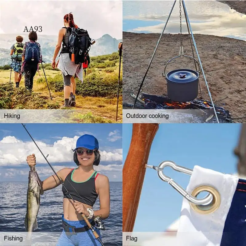 

AA-10 Pack Зажим для карабина из нержавеющей стали Сверхмощный пружинный карабин Зажимы для карабина 1,57 дюйма