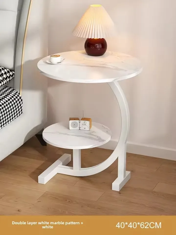 طاولات القهوة الفاخرة المصممة للإفطار الذهبي، طاولة جانبية مستديرة بسيطة، توفير المساحة، أثاث غرفة المعيشة المساعد ميسا