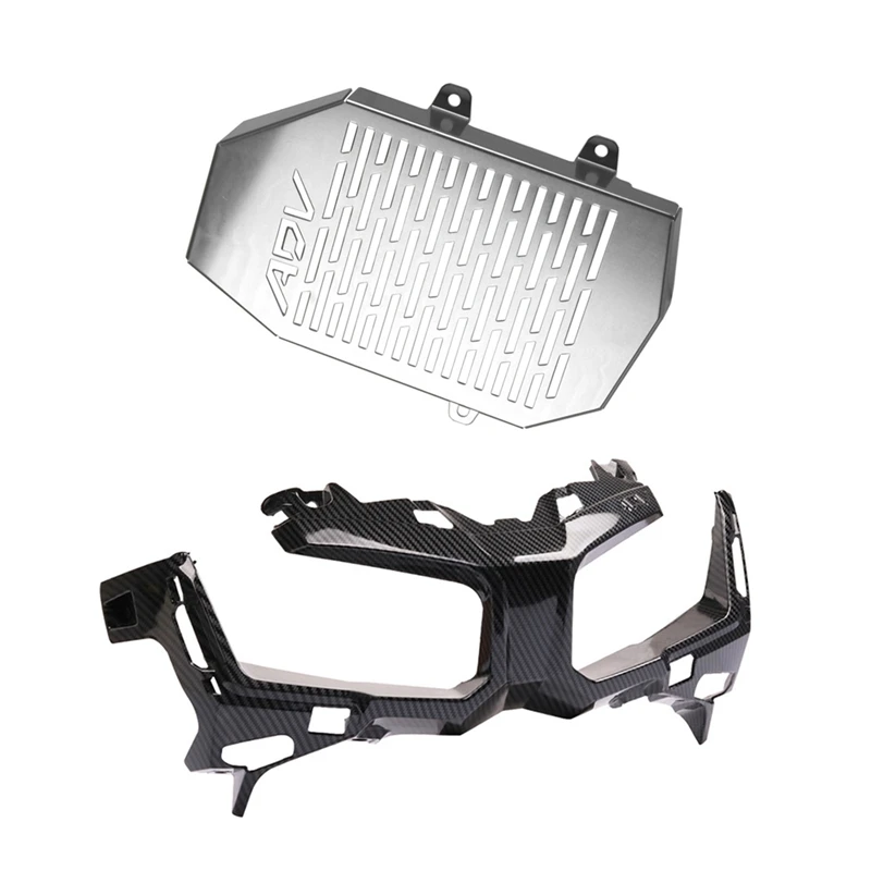 New-Radiator Protective Cover Grill For ADV 150 Adv150 2019 2020 Silver & Carbon Fiber Motorcycle Headlight Cover