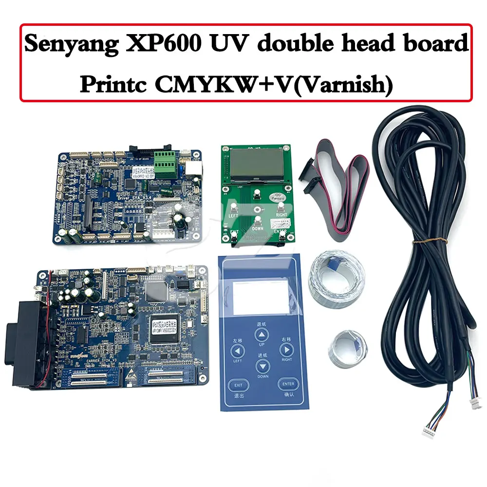 Senyang XP600 board kit UV Board Kit for Epson XP600 Double Head Printer Board for Printing W+CMYK+V Varnish