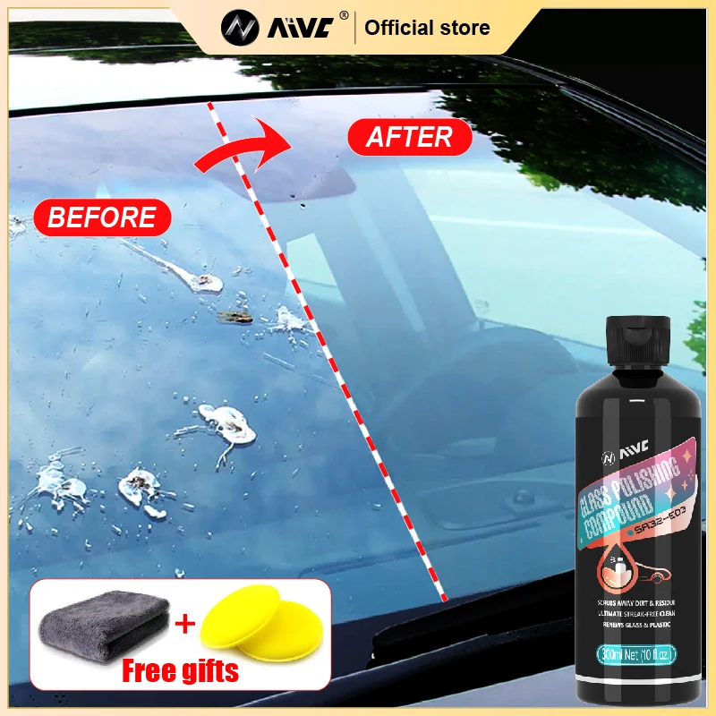 Car Glass Oil Film Remover Paste AIVC-E Auto Glass Film Coating Agent Anti-fog Glass Cleaner Windshield Polish  Auto Detailing