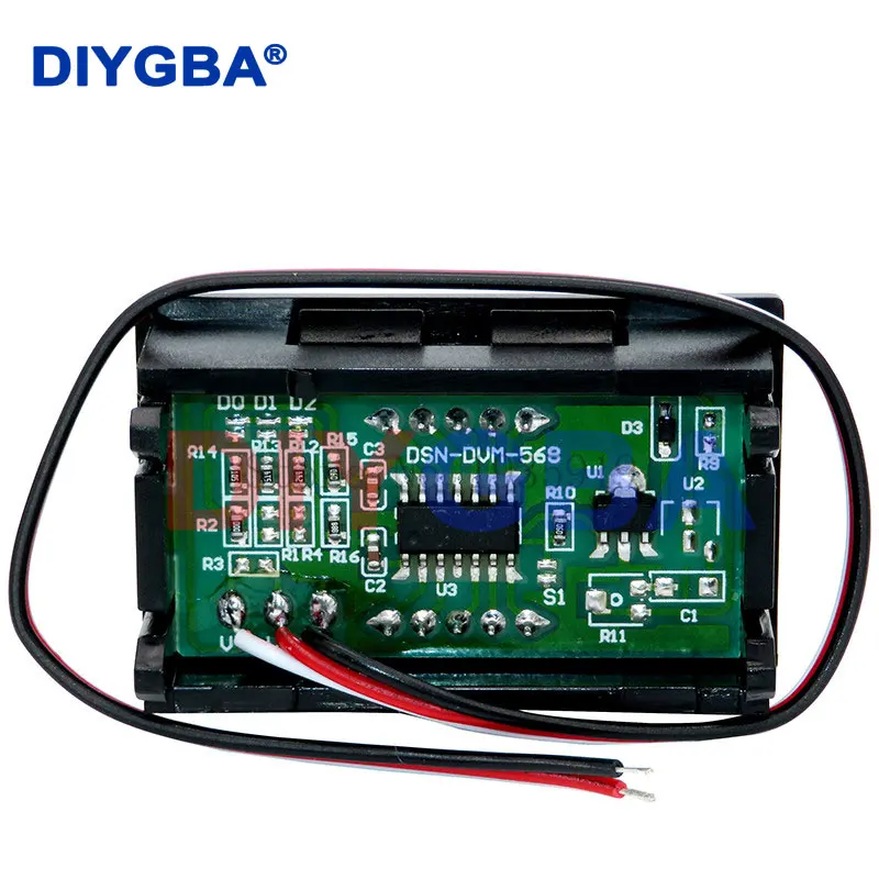 DIY Mini Voltmeter Tester Digital Voltage Test Battery DC 0-30V 0-100V 3 Wires Red Green Blue for Auto Car LED Display Gauge