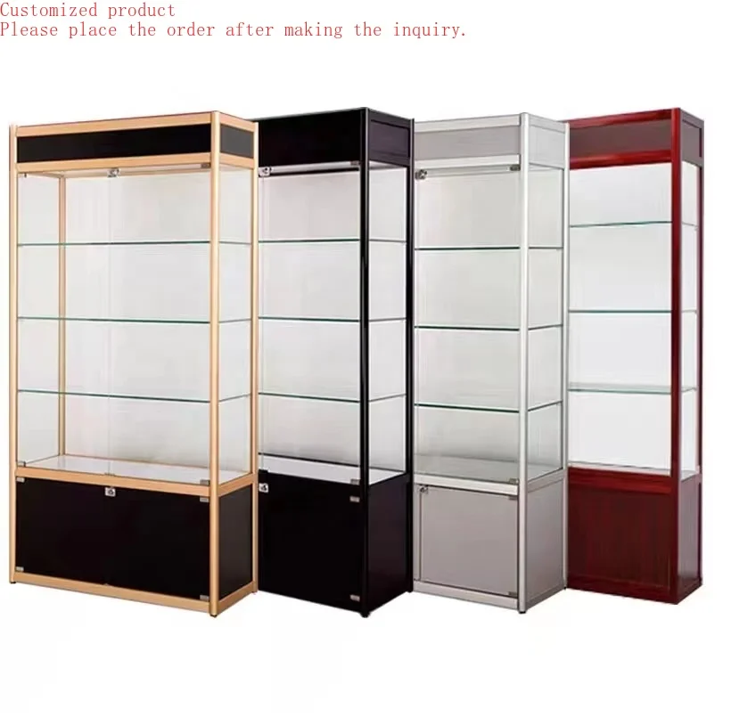 

Custom.Jewelry Showcase Glass Display Cabinet With Storage Doors