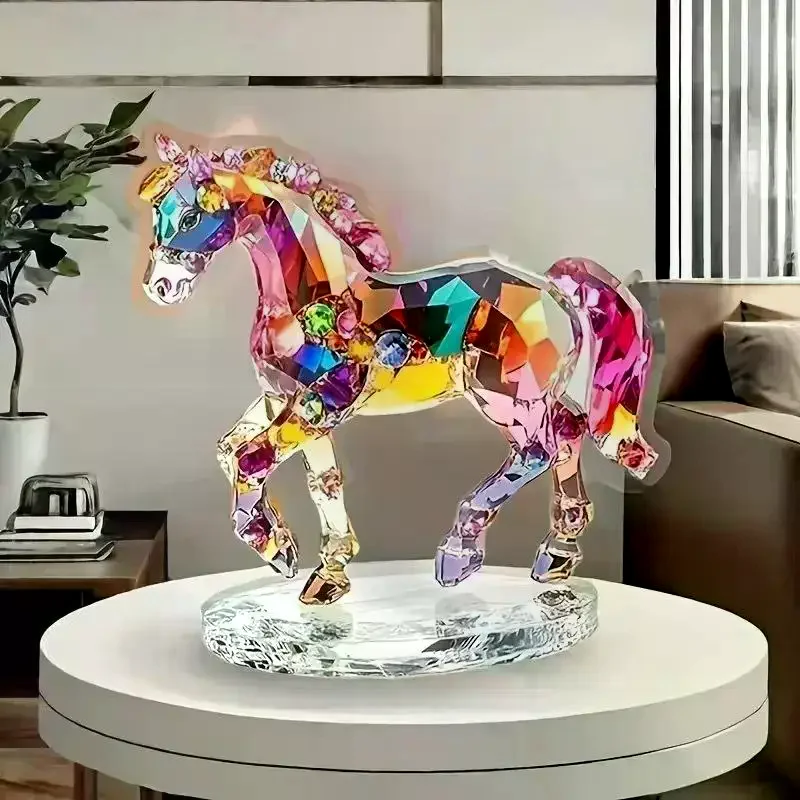 

2D Flat Acrylic Horse Pattern Figurine Tabletop Decoration For Bedroom Living Room Office , Symbol Of Wealth And Prosperity