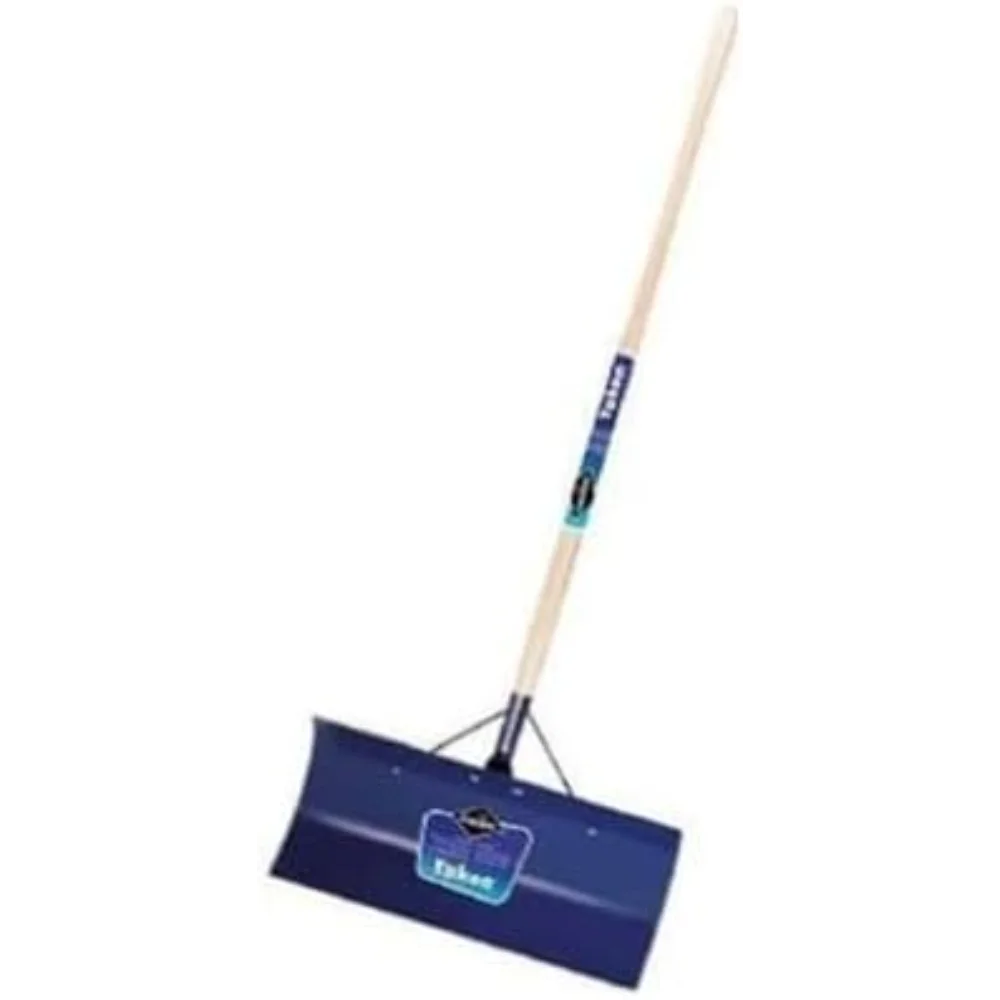 

24" Steel Snow Pusher, Heavy-Duty Snow Removal Tool for Driveways