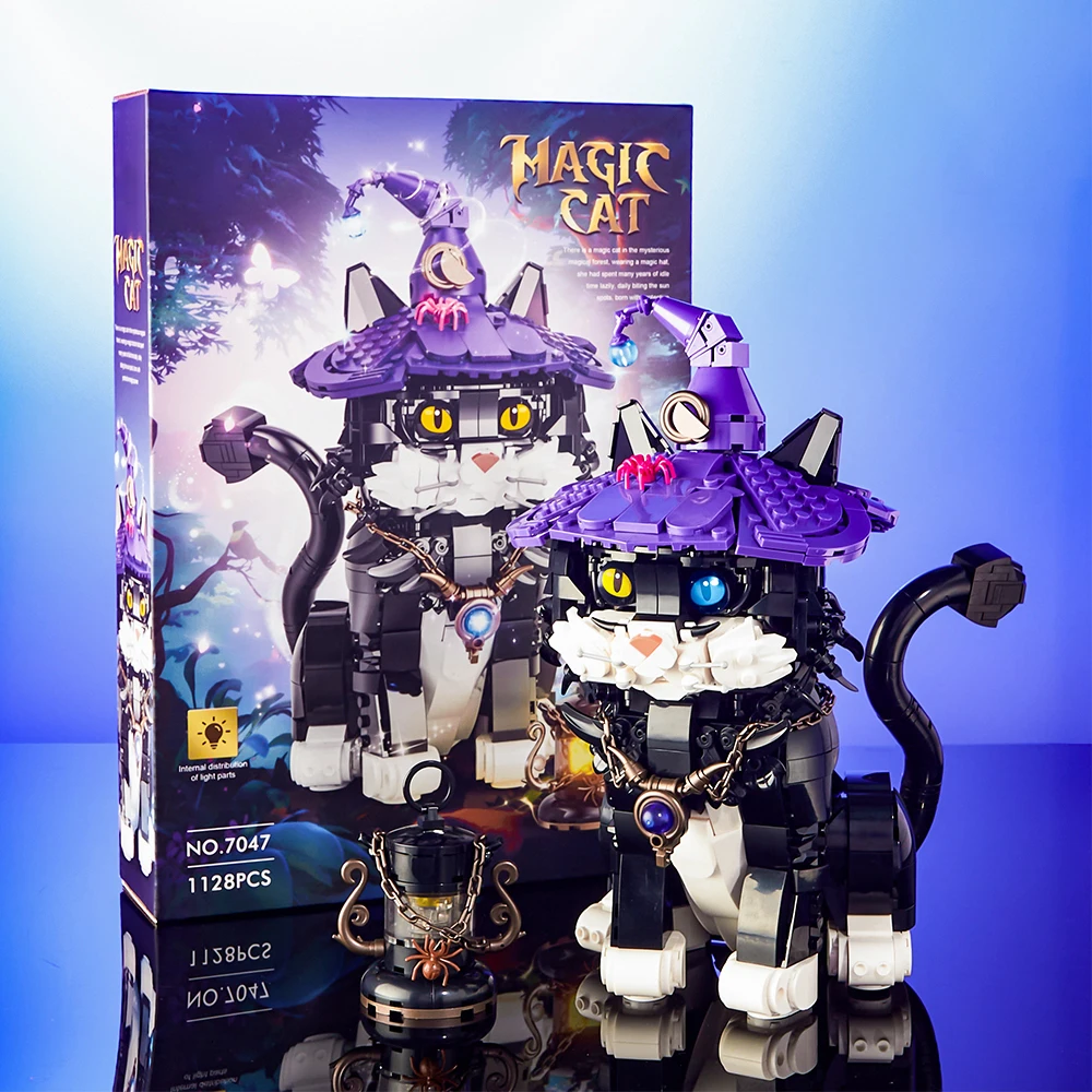 

1128 шт., набор строительных блоков для домашних животных и кошек, украшение для спальни, игрушка для сборки модели, детский подарок на Рождество и день рождения