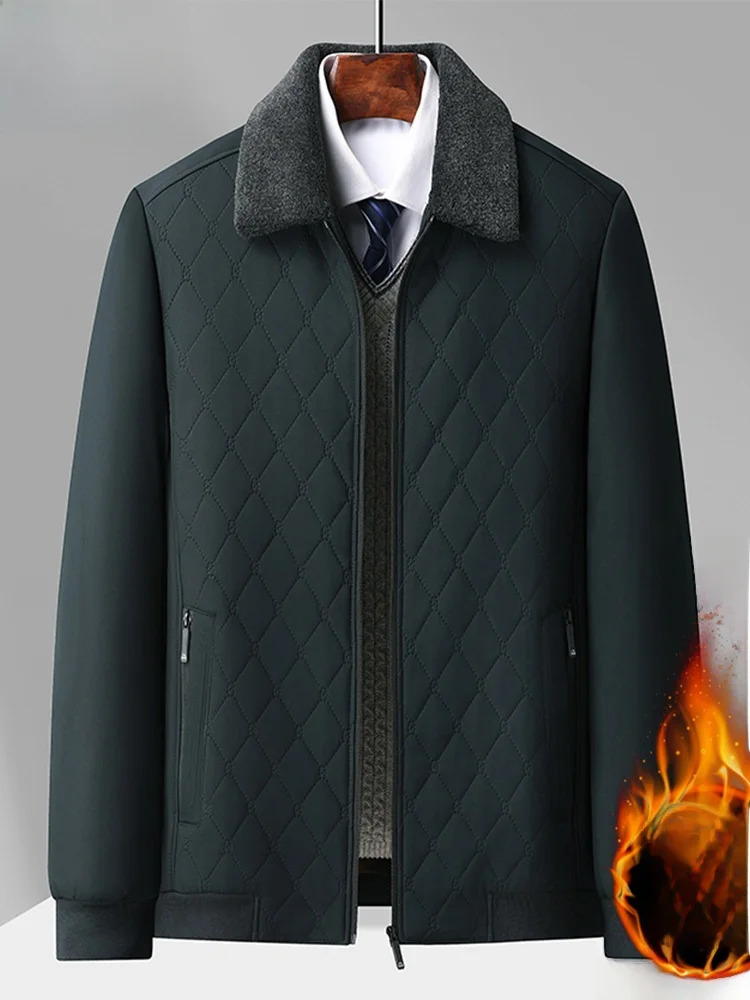 

Thiened Fce Cotton Jaet Casual Warm Outerwear for Middle-Aged And ly TUCANO Brand Loose Fit Polyester Fiber