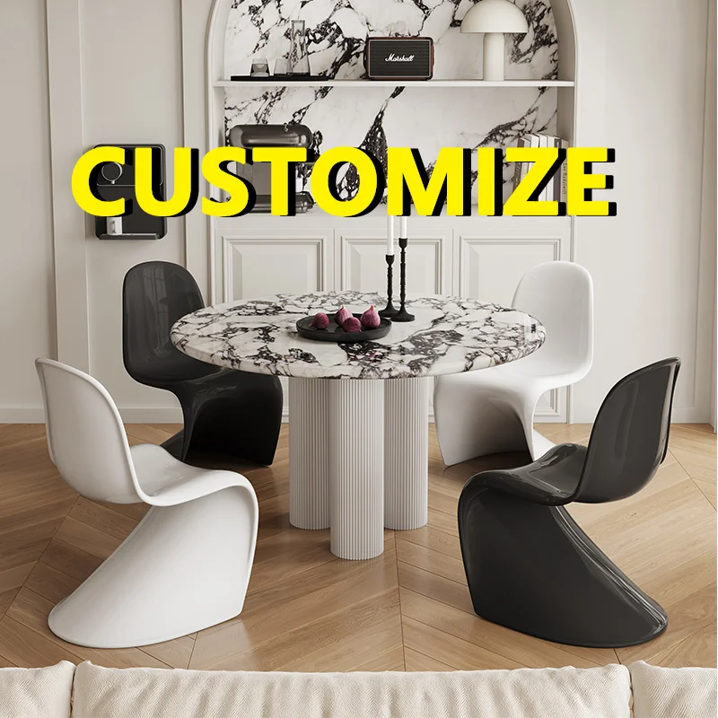 

Any Size Custom Nordic Minimalist Round Marble Dining Table Multi Stone Option Thick Load Bearing Bas High Home Living Furniture