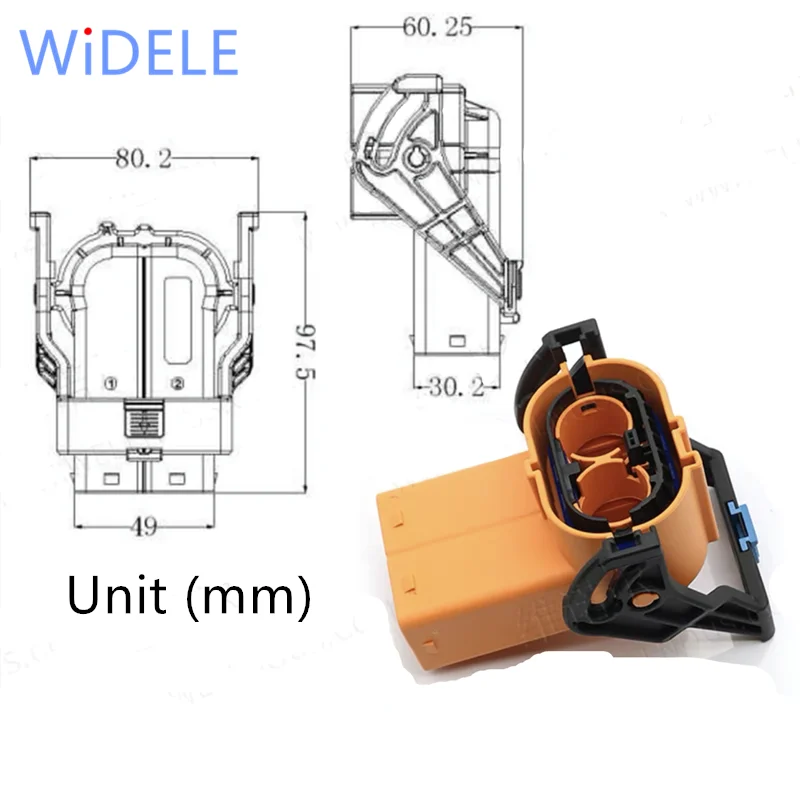 1Pair 125/150/200A DC 1500V HV High Voltage Connector 2P Right  Angle or bend Plugs Terminal Connector High Power Connector