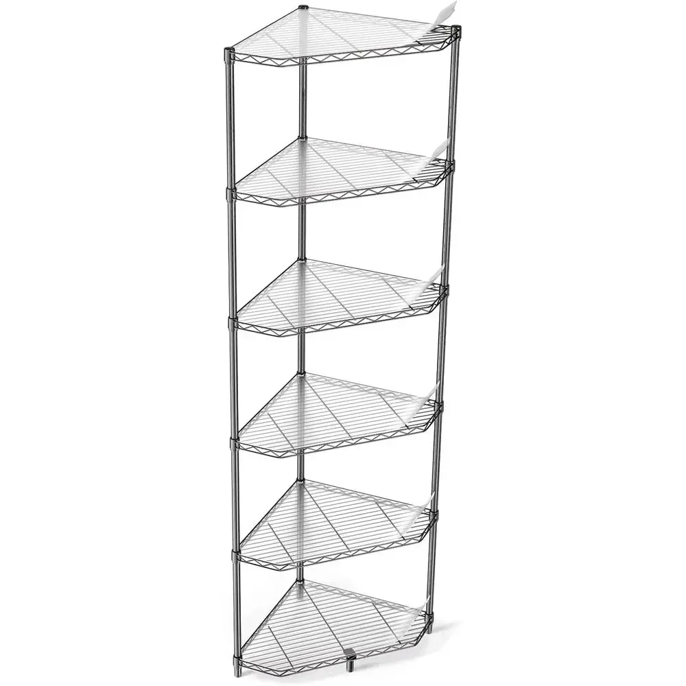 

6 Tier NS Metal Shel Pentagonal Wire Shelving Unit, 600lbs acity Heavy Duty Adjustable Storage Rack with Shel Liners or Kitchen