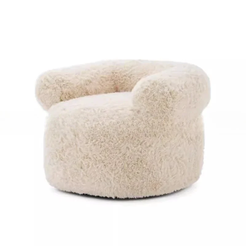 

Nordic simple cream style, home low stool, lamb wool sofa, shoe changing stool