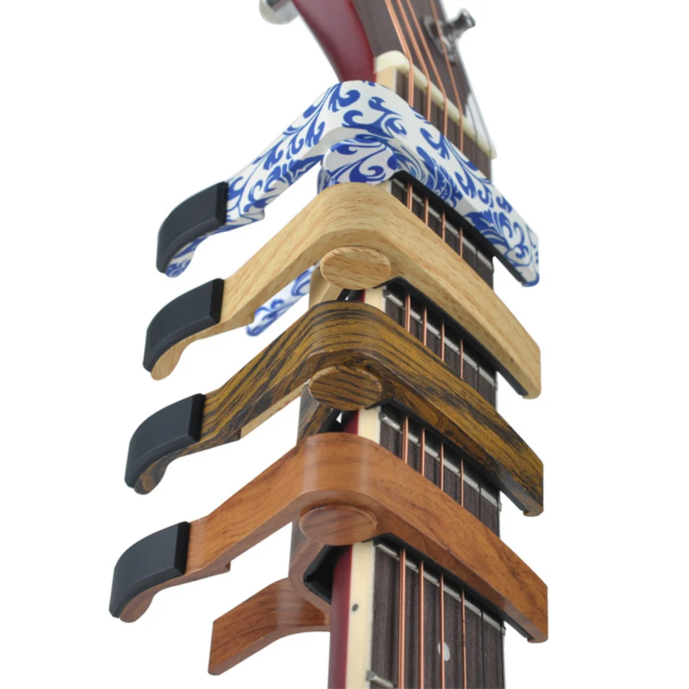 

Capo For Acoustic Folk Wood Classical Guitar Quick Release Key Trigger Tune Clamp Blue White Porcelain Finish Guitar