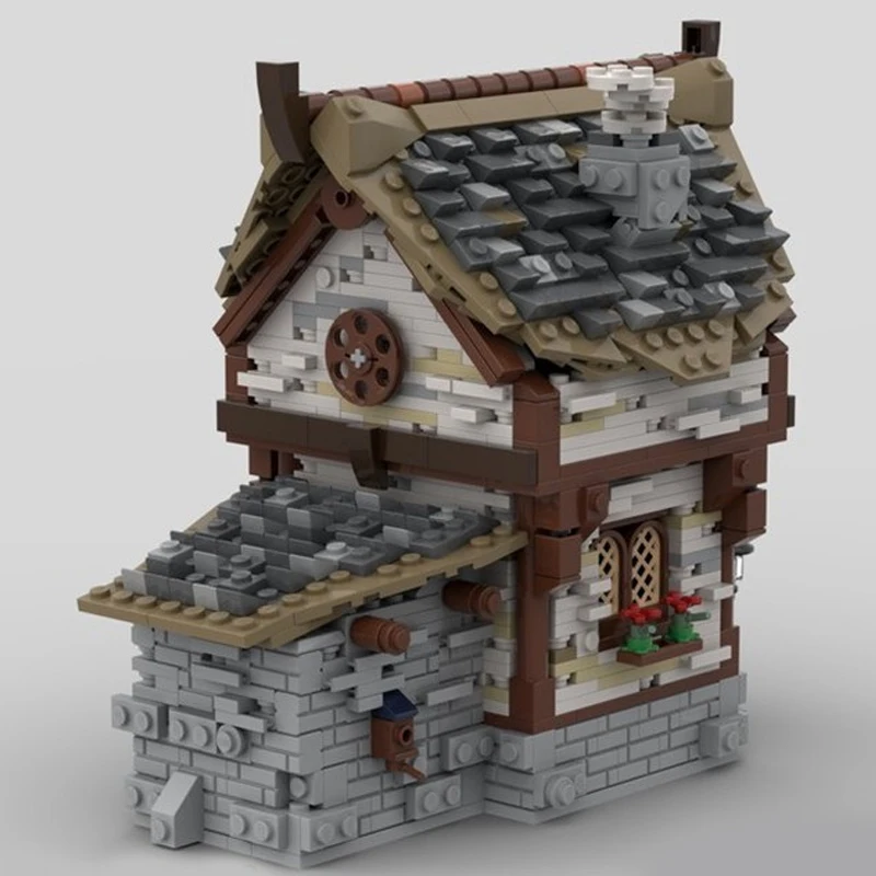 1087PCS MOC Taverne in Stile Medievale Building Blocks Set Città Street View Modello di Architettura Modulare FAI DA TE Assemblare Giocattoli Regalo Del Capretto