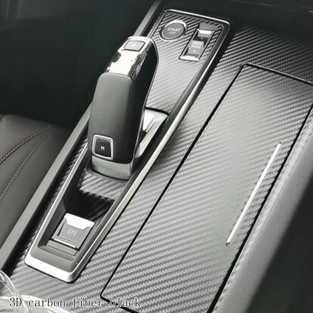 Carbon Fiber for Peugeot 508 2019-2023 Car Film Interior Stickers Center Console Gear Dashboard Air Door Handle Lift Panel