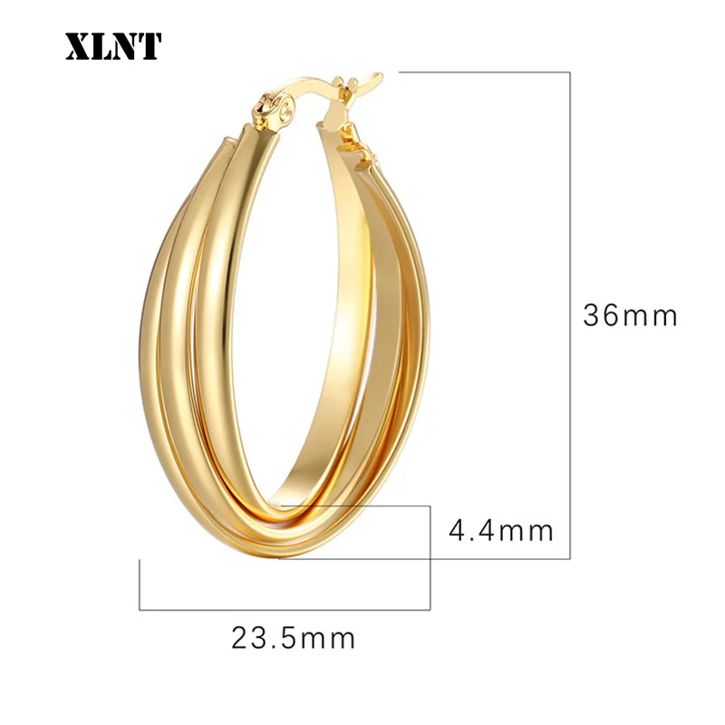 Xlnt prata ouro cor simples largo huggies gótico brincos de argola para mulheres europeu unisex piercing rock jóias fivelas de orelha