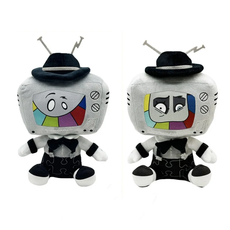 

New 35cm TV Person Mr. Puzzle Plush Toy Cute Soft Soft Soft Cushion Cartoon Anime Doll Children's Birthday Christmas Gift