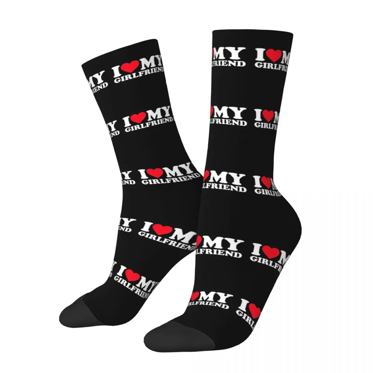 

I Love My Girlfriend Shirt I Heart My Girlfriend Shirt GF Socks Stockings All Season Long Socks for Man's Woman Birthday Present