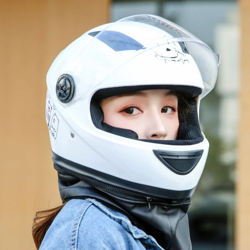 

Special Offer Cute Cartoon Warm Electric Vehicle Helmet Men Women Four Seasons Motorcycle Full Face Helmet Girl Surprise Gifts