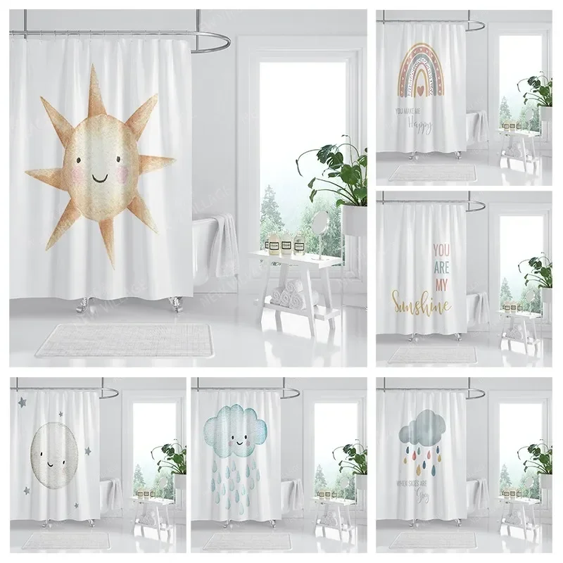 

Waterproof fabric shower curtains Bathroom curtain accessories 180x200 Bath curtain for shower 240*200 nordic boho decoration