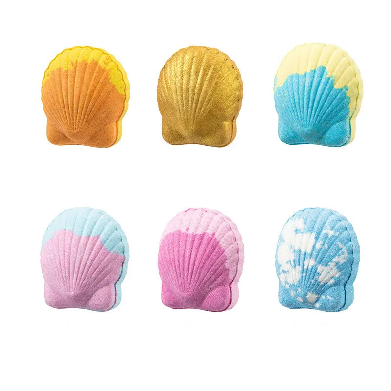 5Pcs Scallop Bath Balls Universal Phytoextraction Essential Oil Scallop Bath Salt Balls for Improving Body Odor And Roughness