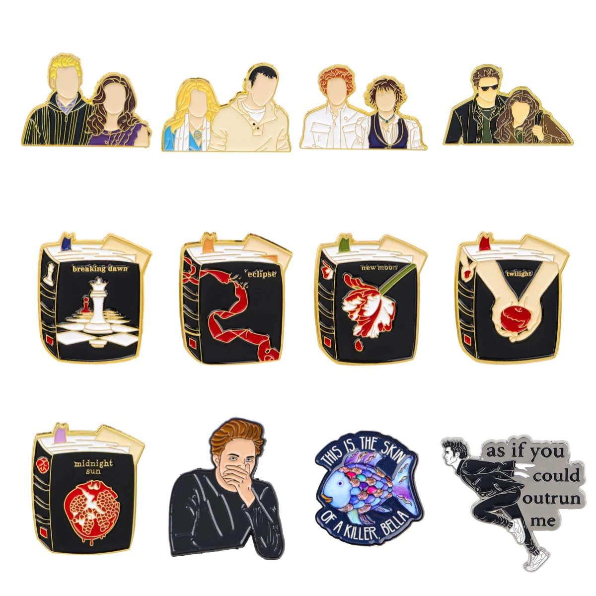 

Hot Movies Enamelled Brooches Twilight Pins Backpack Lapel Badges Fashion Jewelry Accessories Festival Souvenir Gifts For Women