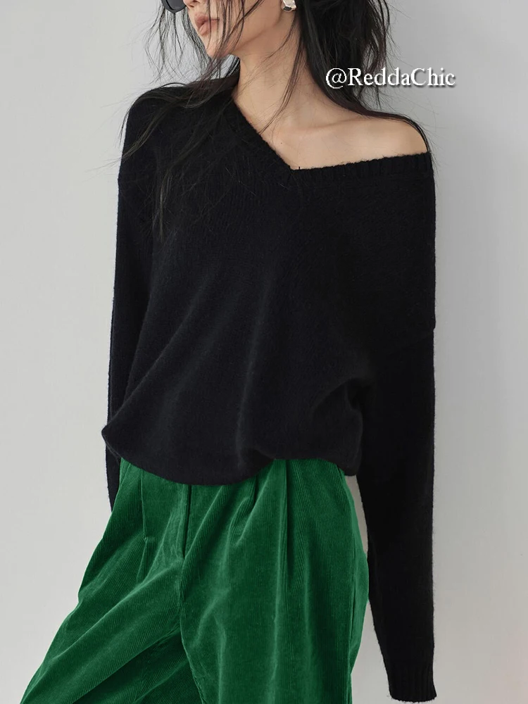 REDDACHiC Xmas Green Vintage Corduroy Pants Women Casual High Waist Wide Leg Striped Trousers Autumn Winter Going Out Streetwear