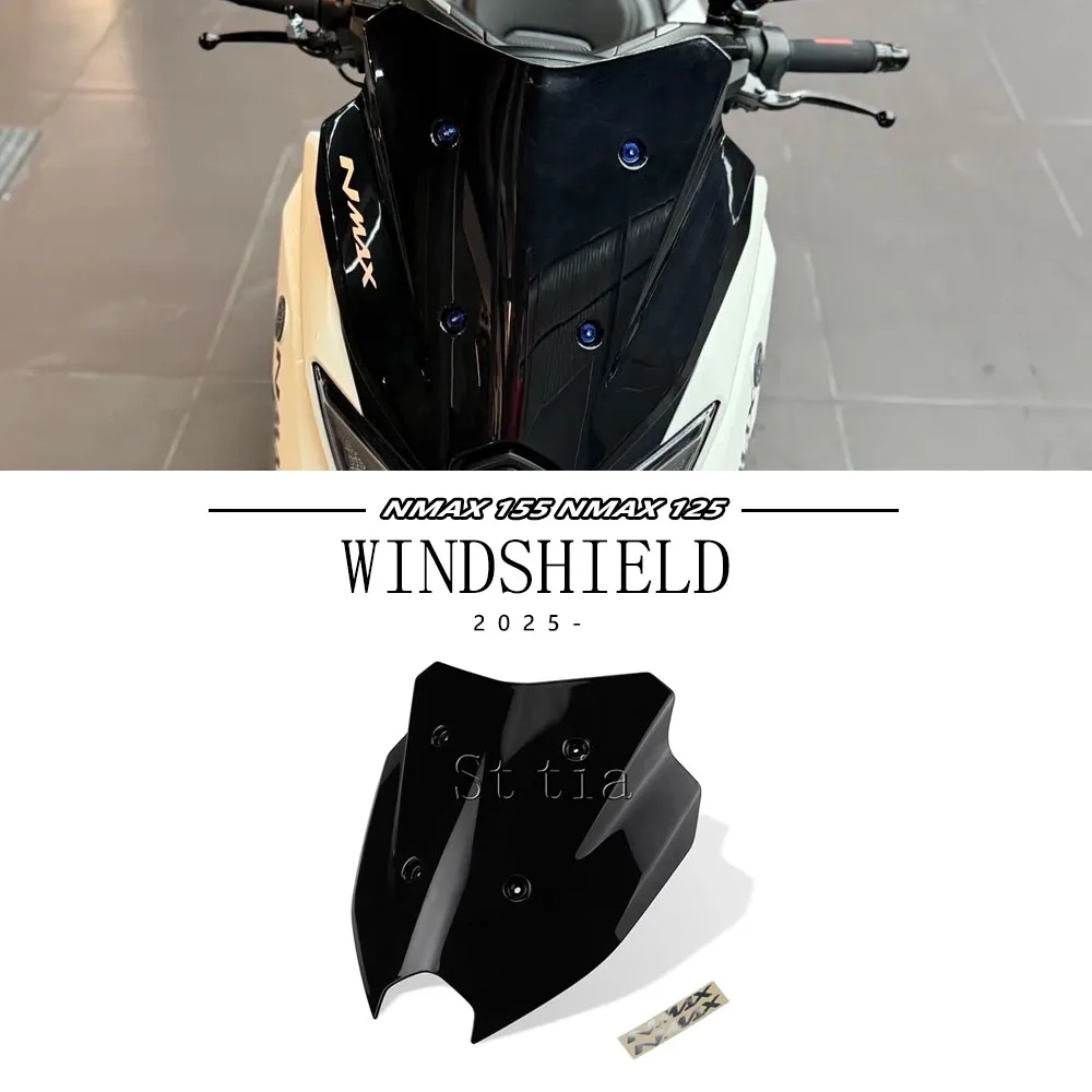 For NMAX125 NMAX155 Tech Max NMAX125 2025 Motorcycle Front Windshield Wind Deflector Spoiler Wind Deflector Fairing