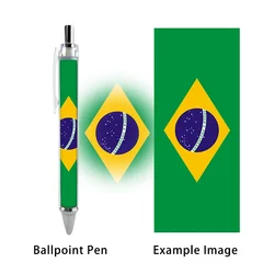 2PCS Brazil Flag Diamond Celestial Globe Pattern Customizable Caneta Ballpoint Gel Pen Stationery Order Progress School Supplies