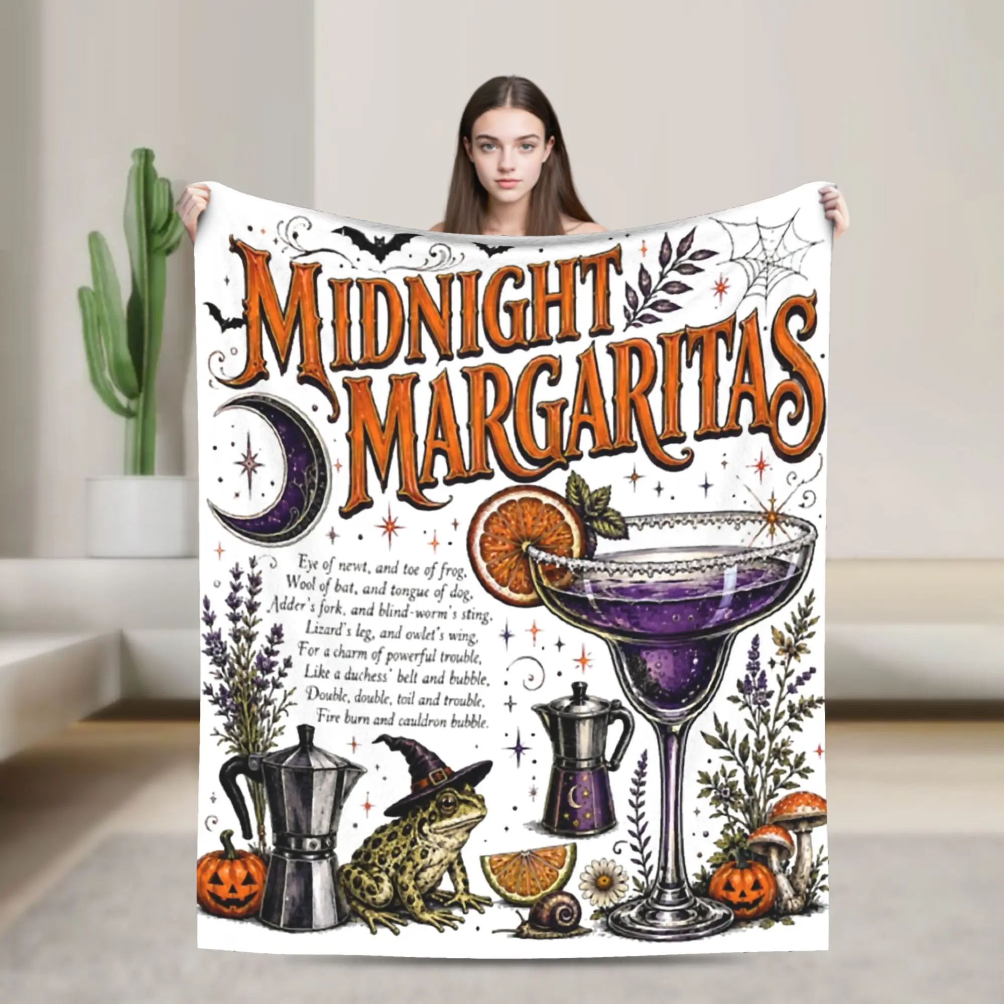 Midnight Margaritas Practical Magic Witchy Vibes Knitted Blankets Flannel  Ultra-Soft Throw Blanket for Car Sofa Couch Bedspread
