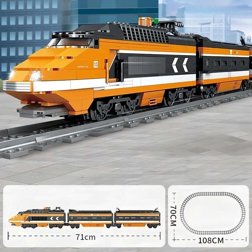 Potencia técnica de ciudad con juego de bloques de construcción de tren ferroviario a motor, ideal para que los vehículos de amor de los niños, cultiva la mano: en la habilidad