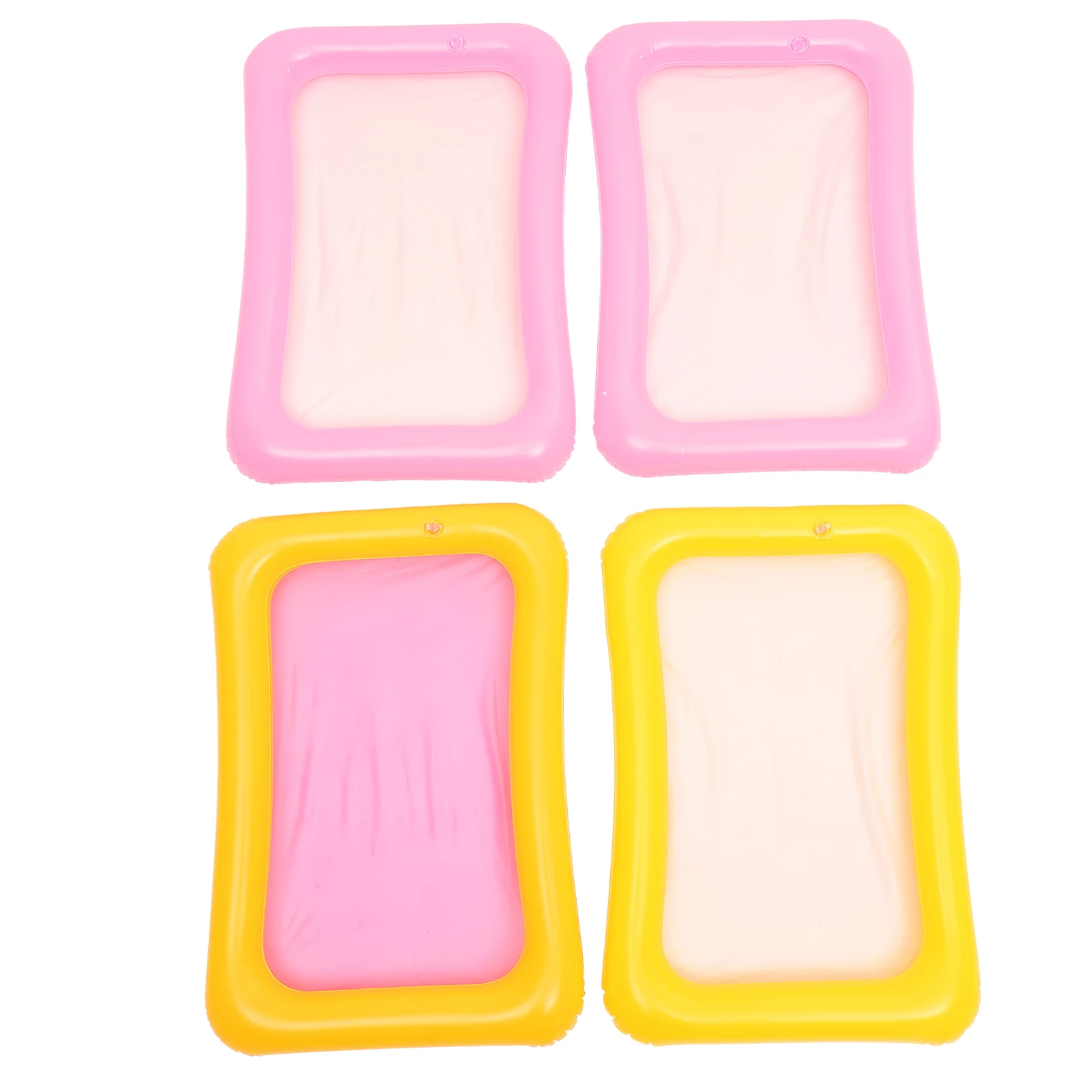 4 pezzi giocattoli di sabbia per barra di ghiaccio 60x45 cm vassoio per attrezzi di sabbia per bambini in PVC spiaggia per bambini festa in piscina colori misti lisci