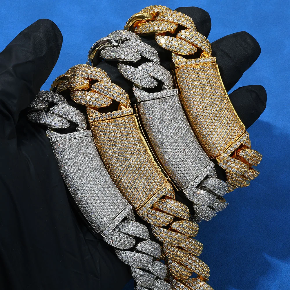 

Мужской браслет в стиле хип-хоп/рок, 18 мм, с персонализированным дизайном, длинной застежкой, цирконами, позолота 18К, кубический цирконий, массивная цепь